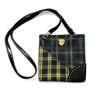 MAC cosmetics Crossbody Green Tartan Plaid Bag Y2K